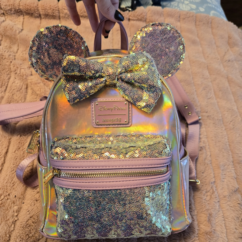 Disney Loungefly Iridescent Sequin Mini Backpack
